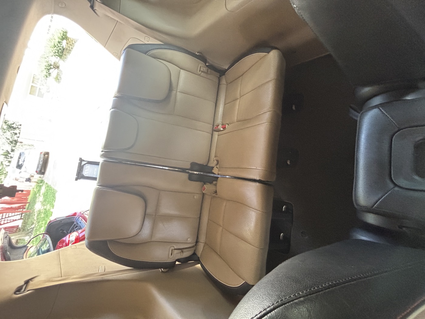 Third row leather seats cleaned and conditioned after detailing